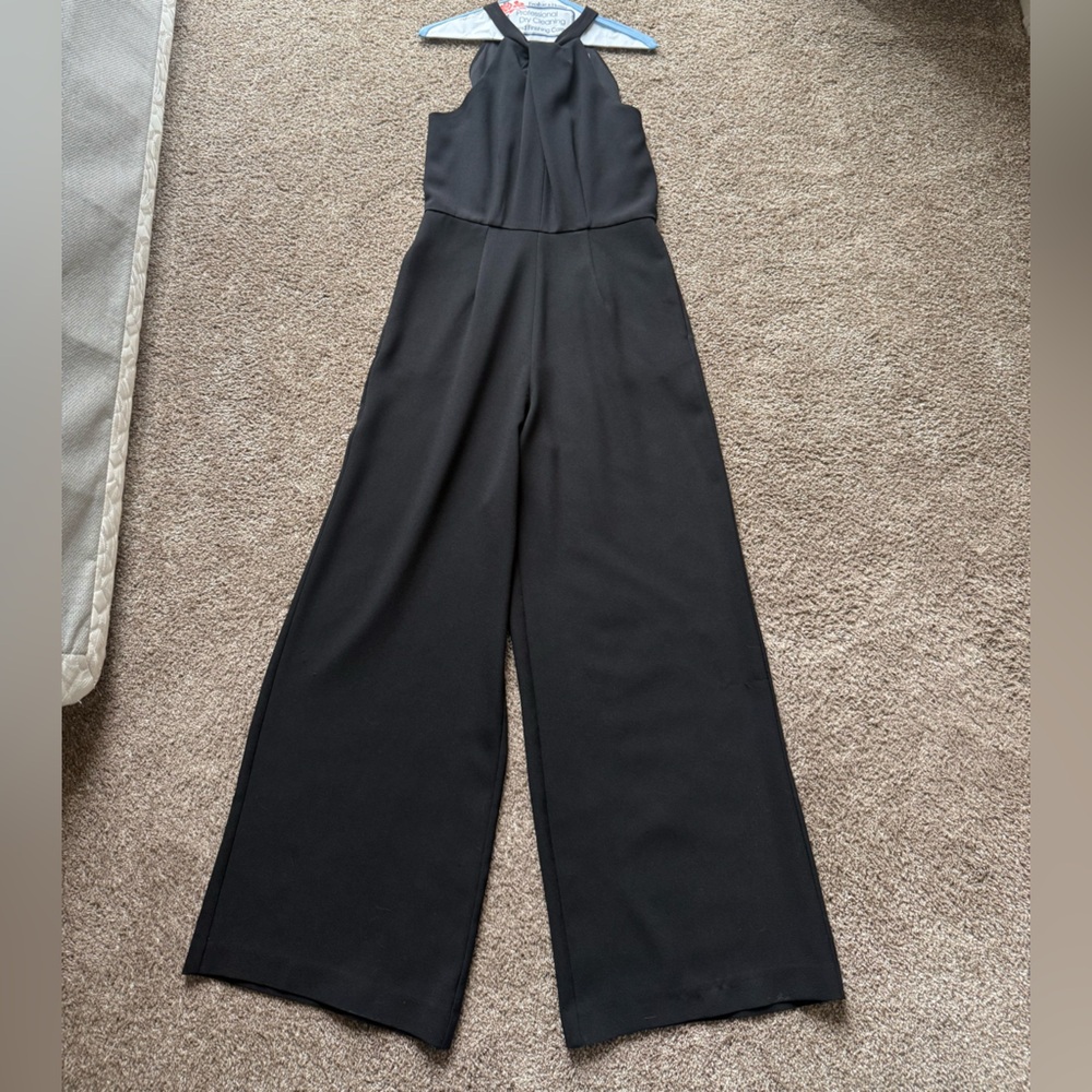 julia jordan Black Halter Wide-Leg Jumpsuit